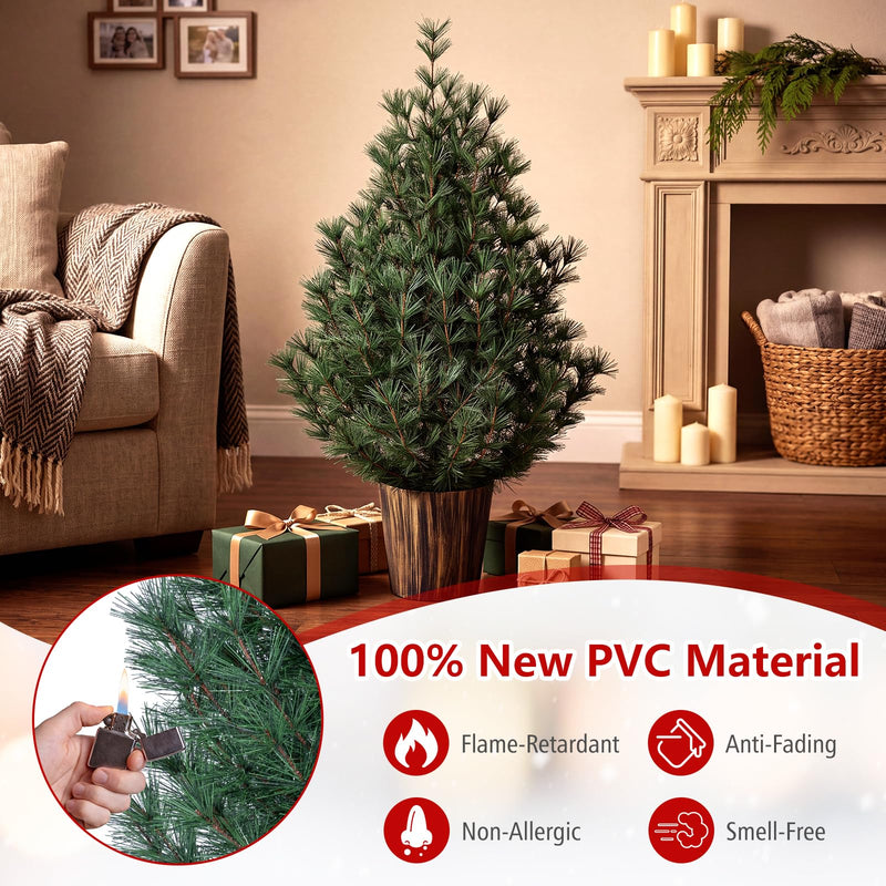 Load image into Gallery viewer, Goplus 3FT Tabletop Christmas Tree | Unlit Mini Xmas Tree with 119 Pine Needle Tips
