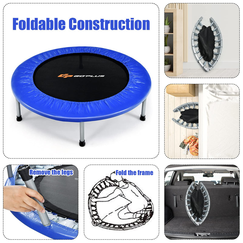 Load image into Gallery viewer, Goplus 40” Foldable Mini Trampoline | Rebounder Trampoline for Adults Max Load 330LBS
