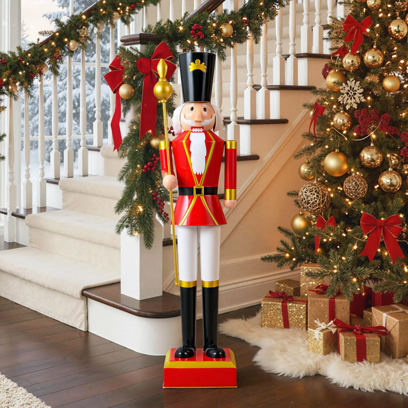 Load image into Gallery viewer, Goplus 4' Christmas Nutcracker w/High Hat Beautiful Scepter Uniform &amp; Boots
