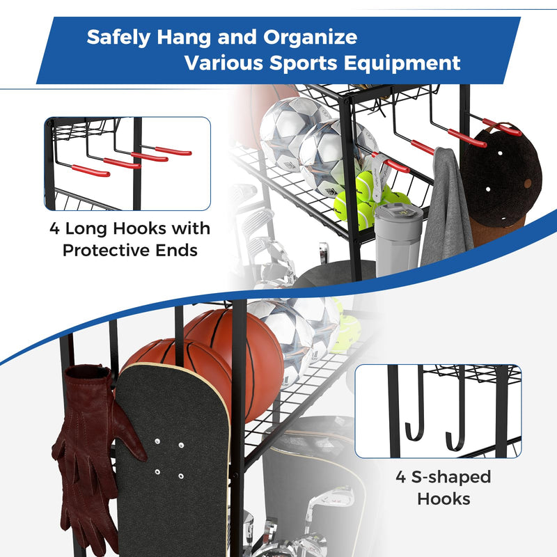 Load image into Gallery viewer, Goplus 3 Golf Bags Storage Garage Organizer Mobile Sports Equipment Organizer with Wheels
