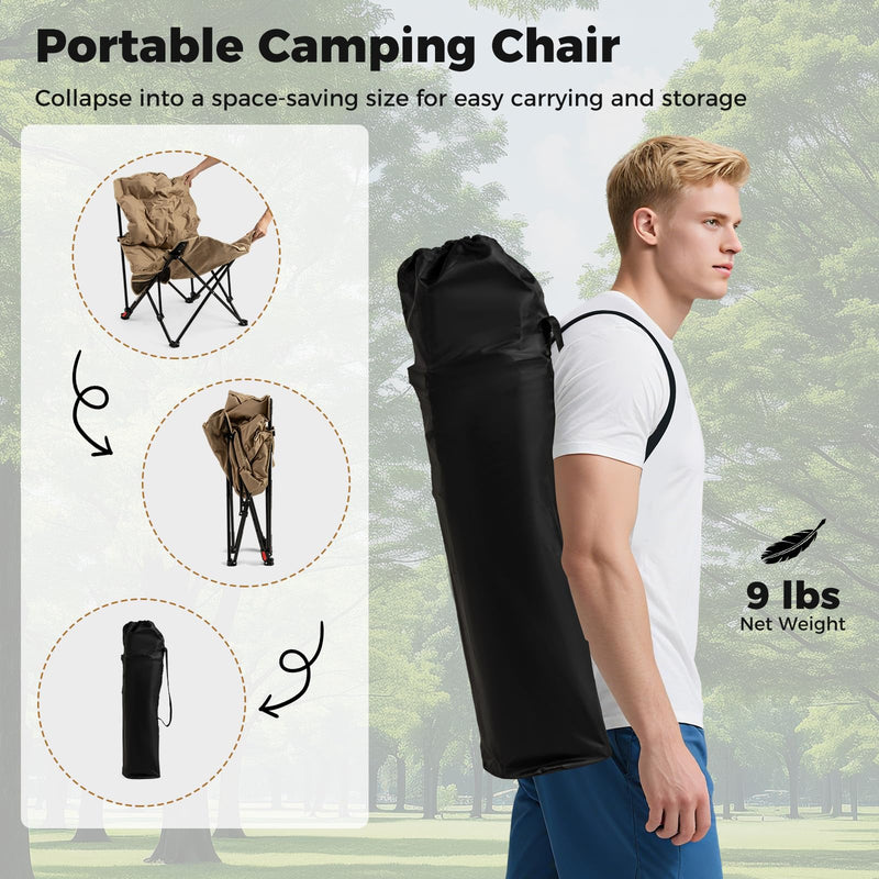 Load image into Gallery viewer, Goplus 4-Position Padded Outdoor Chair with 500 LBS Support Portable Folding Camping Chair
