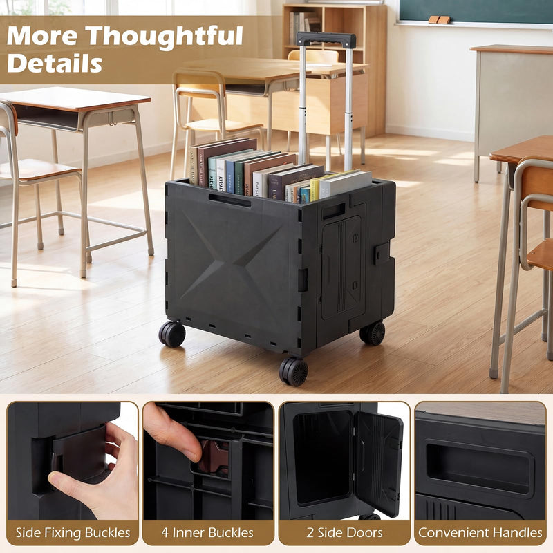 Load image into Gallery viewer, Goplus Foldable Utility Cart on 4 Rotate Wheels
