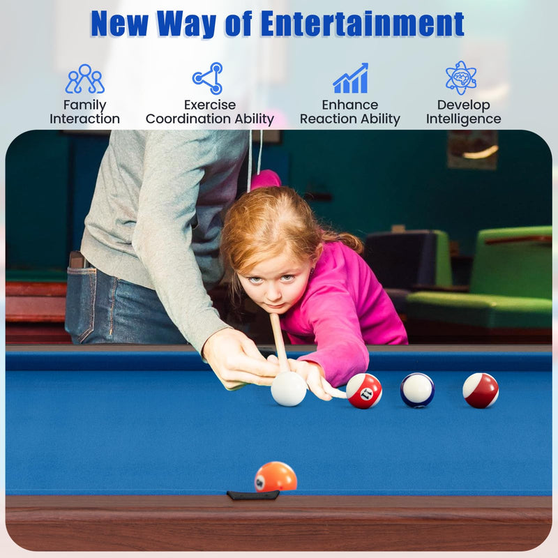 Load image into Gallery viewer, Goplus 48” Pool Table, Wooden Billiards Table w/ 2 Cue Sticks, 16 Balls, 2 Chalks, Triangle, Brush
