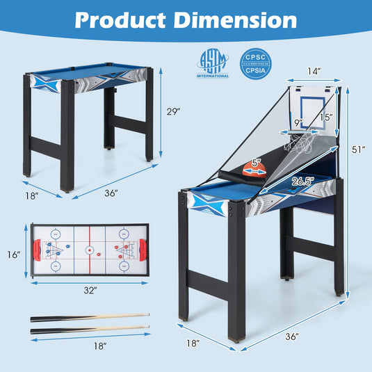 Goplus 6-in-1 Multi Game Table, Combo Game Table w/Basketball, Billiards, Ping Pong, Hockey, Shuffleboard, Bowling