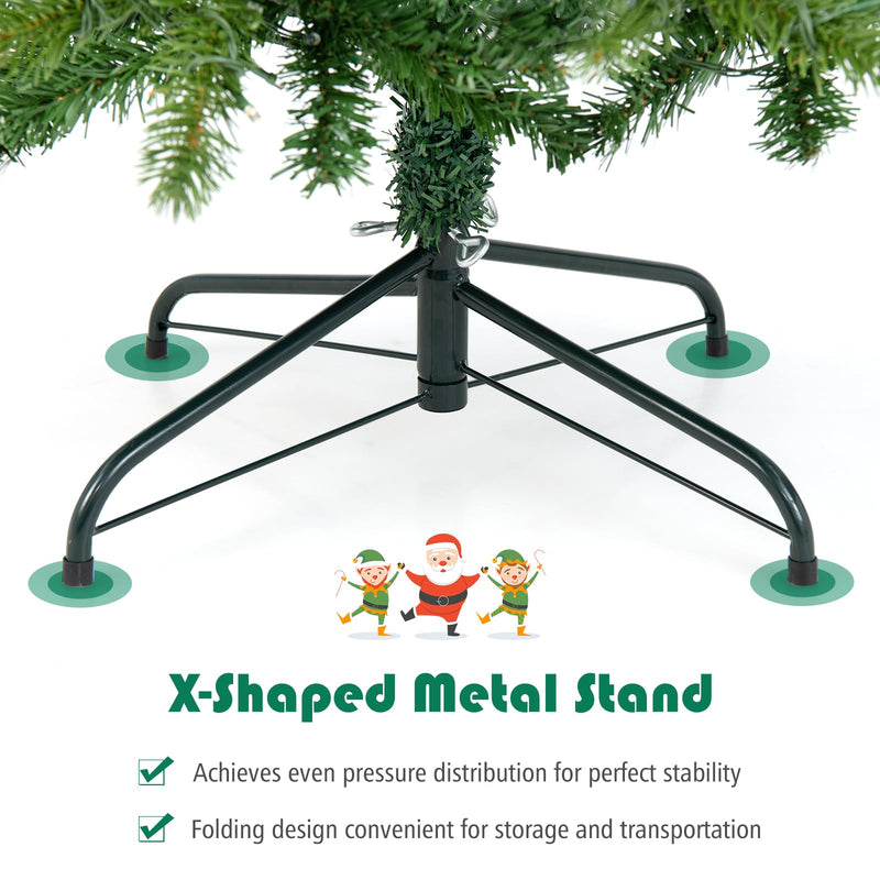 Load image into Gallery viewer, Goplus 5ft Pre-Lit Pencil Christmas Tree, Hinged Artificial Slim Tree with 390 PVC PE Branch Tips

