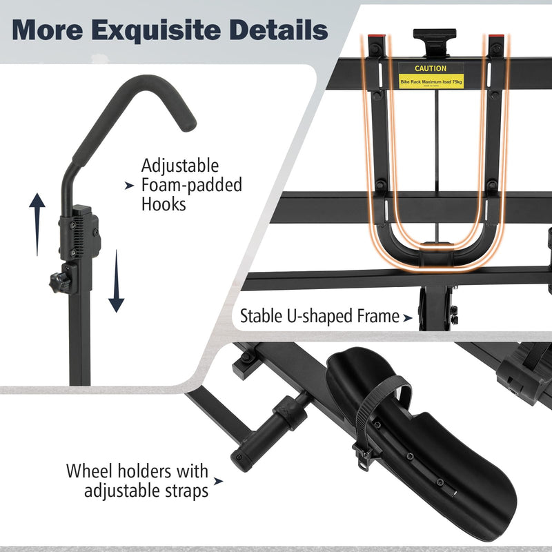 Load image into Gallery viewer, Goplus 2” Hitch Mount Bike Rack, 2 Bikes Platform Style Carrier w/Tilt-able Design for Easy Trunk Access
