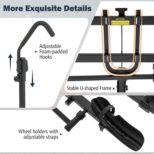 Goplus 2” Hitch Mount Bike Rack, 2 Bikes Platform Style Carrier w/Tilt-able Design for Easy Trunk Access