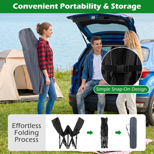Goplus Camping Cot for Adults with Soft Padded Mat | Heavy-Duty Folding Portable Oxford Sleeping Bed