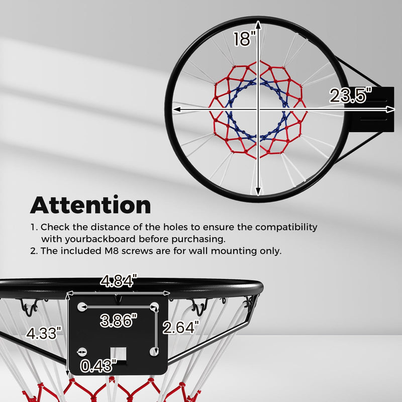 Load image into Gallery viewer, Goplus 18&quot; Replacement Basketball Rim with All Weather Net &amp; Dual-spring
