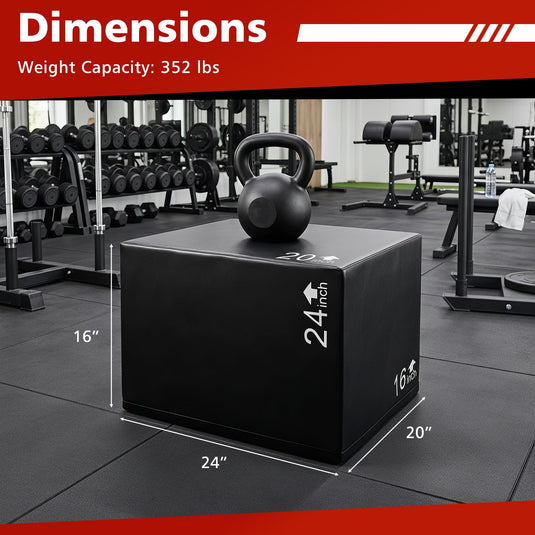 Goplus 3 in 1 Foam Plyometric Jump Box | High Density Foam Plyo Box for Home Gym