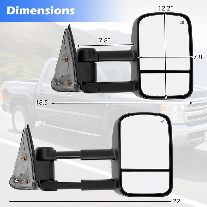 Load image into Gallery viewer, Goplus Tow Mirrors for 2003-2006 Chevy Silverado GMC Sierra Avalanche Suburban Tahoe Yukon XL
