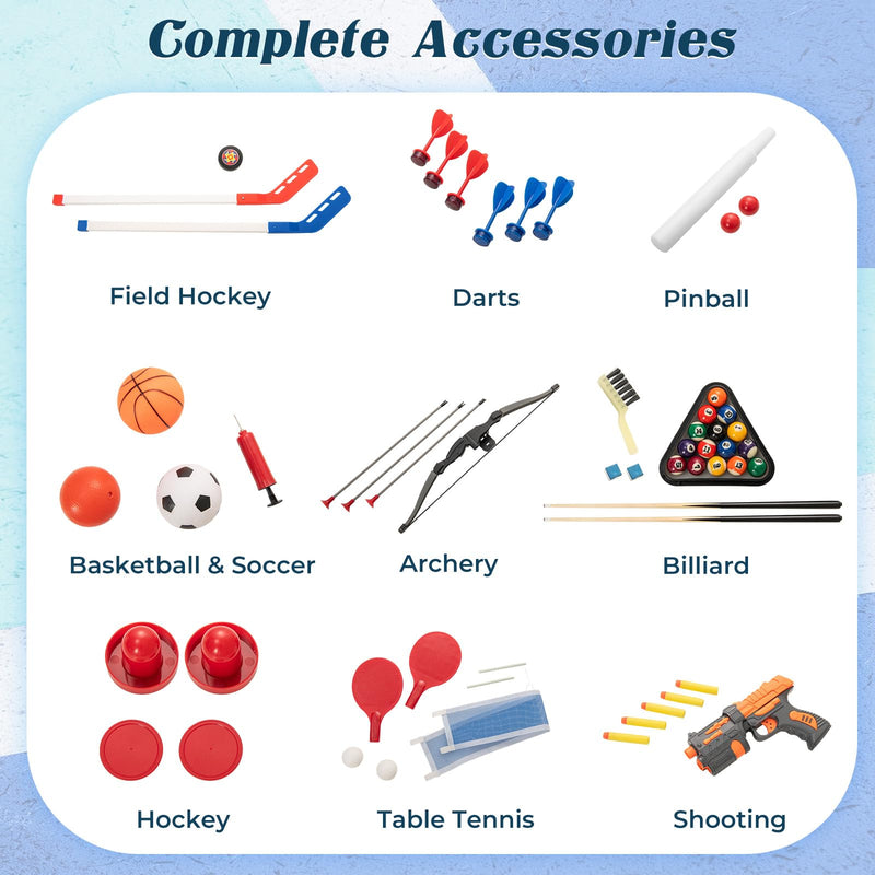 Load image into Gallery viewer, Goplus 10-in-1 Multi Game Table | 48" Combo Game Table for Game Room Party Family Night
