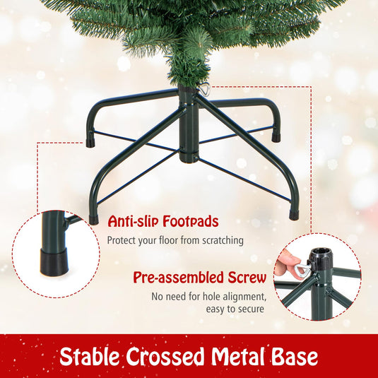 Goplus 5ft / 6ft / 7ft / 8ft Artificial Skinny Xmas Tree with Quick Shape Technology