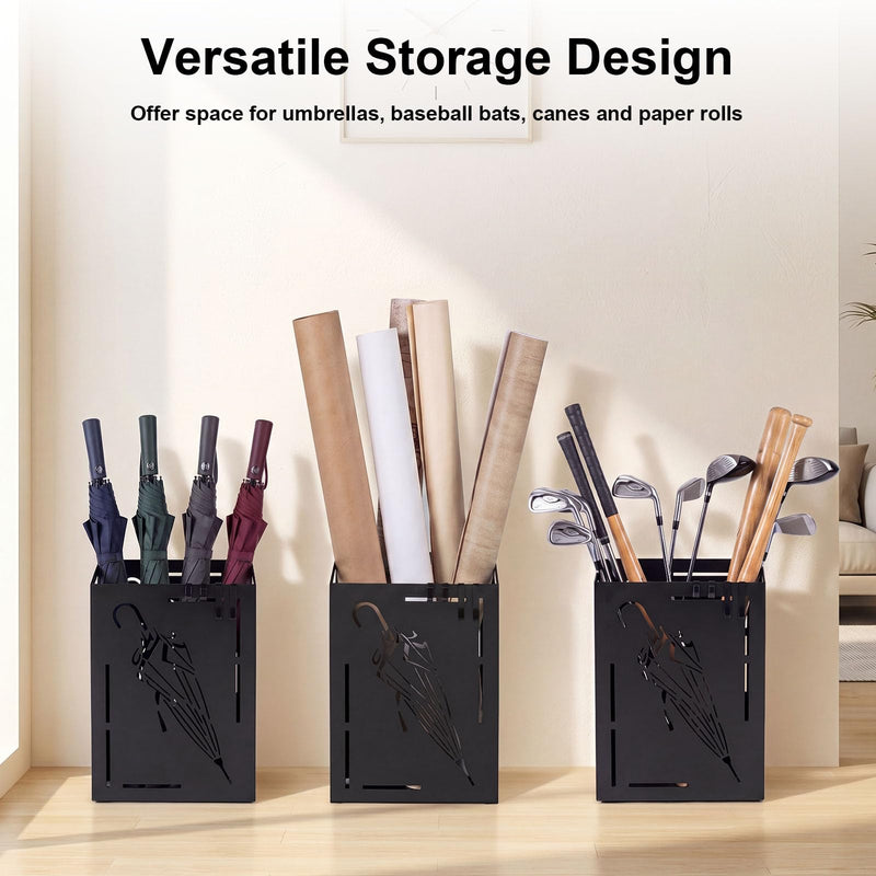 Load image into Gallery viewer, Goplus Metal Umbrella Stand with Removable Drip Tray and 4 Hanging Hooks
