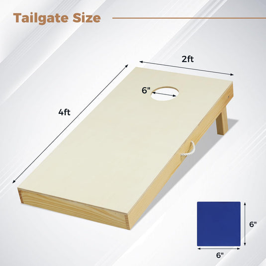 Goplus Solid Wood Corn Hole Game Board Includes 8 Bean Bags