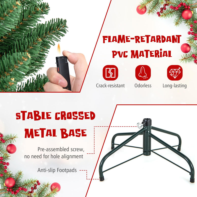Load image into Gallery viewer, Goplus Pre-Lit Slim Pencil Christmas Tree Slender Holiday Tree for Home Office Decoration
