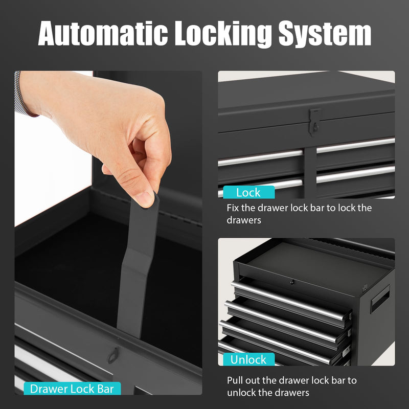 Load image into Gallery viewer, Goplus Tool Chest, 5-Drawer Rolling Tool Storage Cabinet with Detachable Top Tool Box
