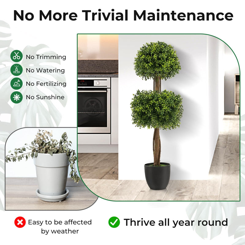 Load image into Gallery viewer, Goplus 40&quot; Artificial Boxwood Topiary Ball Tree
