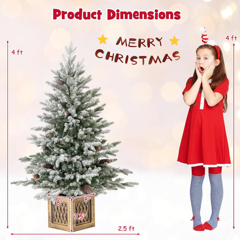 Load image into Gallery viewer, Goplus 4 FT Pre-lit Entrance Christmas Tree with 231 Branch Tips and 100 LED Lights
