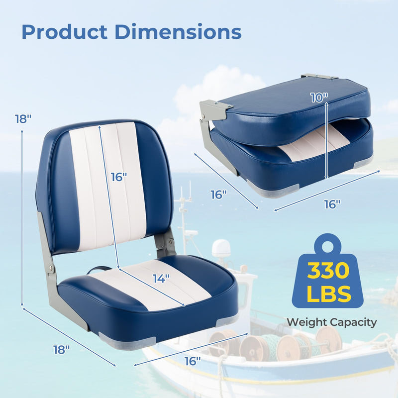 Load image into Gallery viewer, Goplus 2-Pack Folding Boat Seat with Stainless Steel Screws &amp; Aluminum Hinges
