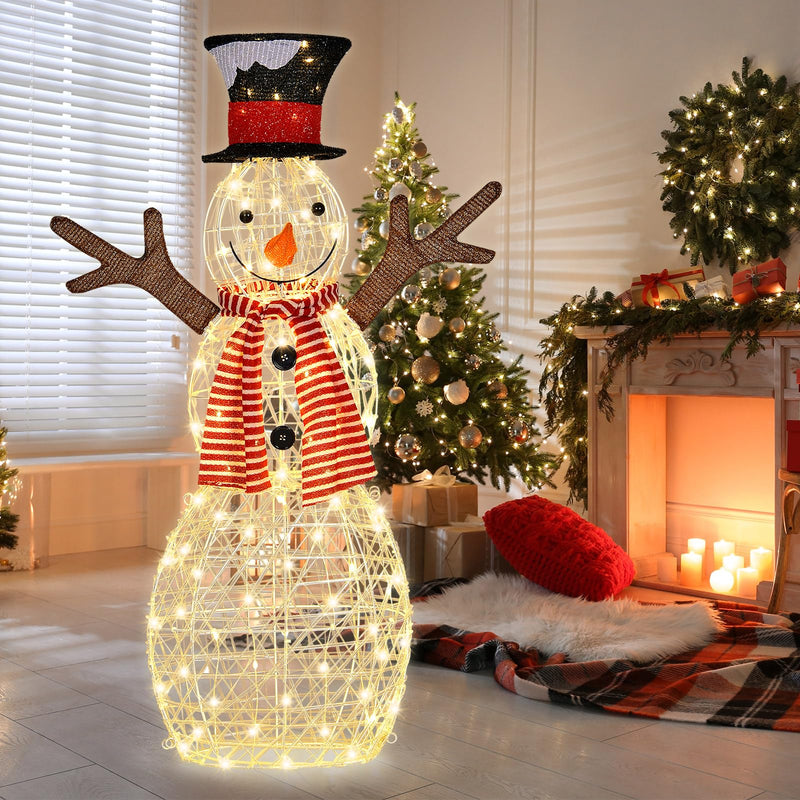 Load image into Gallery viewer, Goplus 3.6 FT Lighted Christmas Snowman with 80 LED Lights
