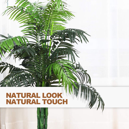 Goplus 3.5 Feet Tall Potted Artificial Palm Tree for Indoor Outdoor