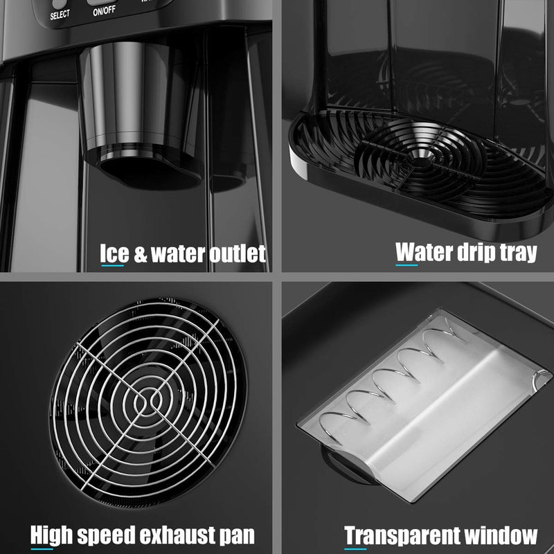 Load image into Gallery viewer, 2 in 1 Ice Maker with Water Dispenser, Countertop Ice Cube Maker with LED Display, 9 Cubes Ready in 6-12 Min
