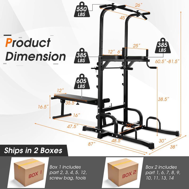 Load image into Gallery viewer, Goplus Power Tower with Bench
