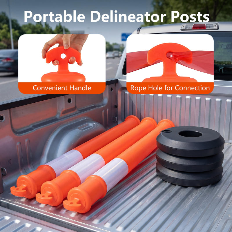 Load image into Gallery viewer, Goplus 3/6/9 Pack Traffic Delineator Posts with Fillable Base
