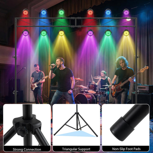 Goplus Lighting Truss System with 12 Lights Hold 110LBS Capacity