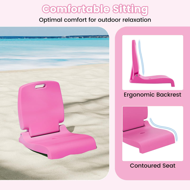 Load image into Gallery viewer, Goplus Foldable Portable Flip Seat with Back Support &amp; 2 Handles for Edge of Pool
