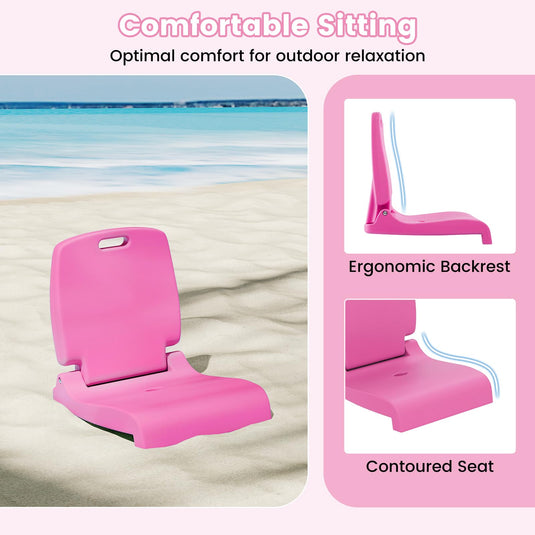 Goplus Foldable Portable Flip Seat with Back Support & 2 Handles for Edge of Pool