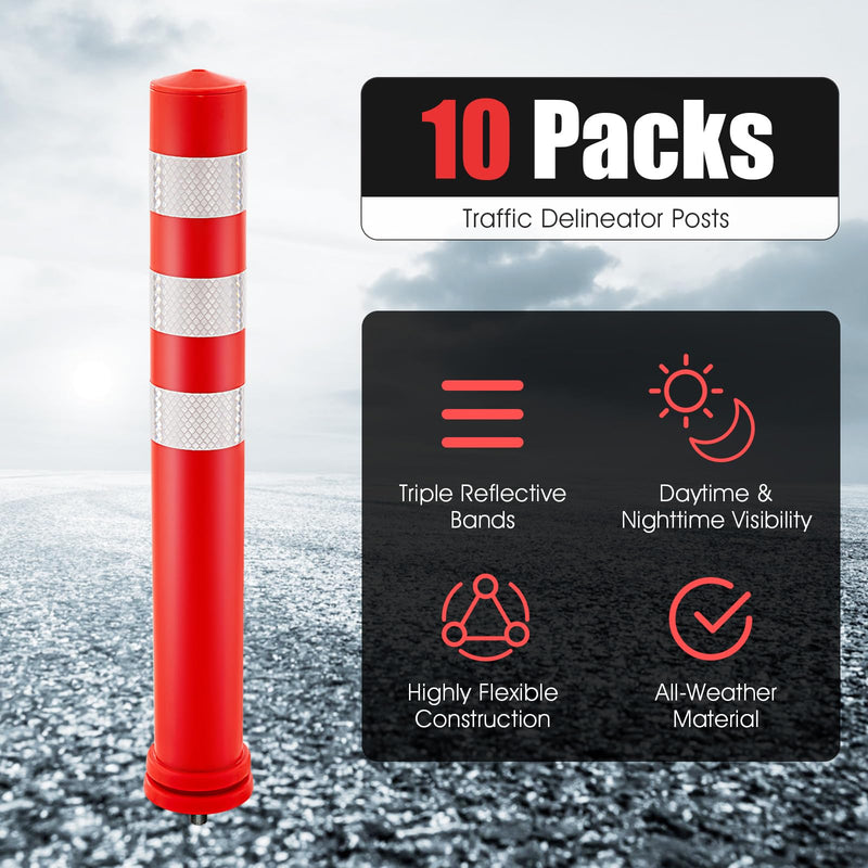 Load image into Gallery viewer, Goplus 10 Pack Traffic Delineator Posts
