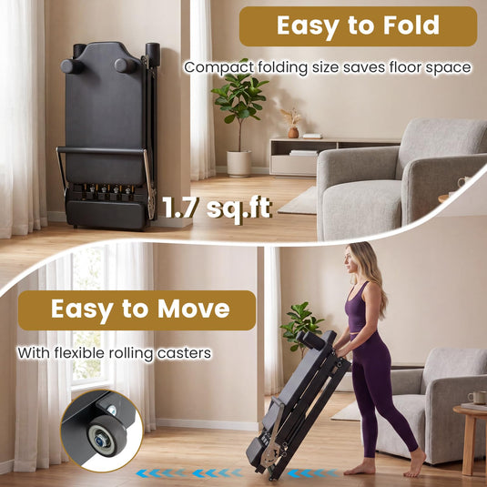 Goplus Foldable Pilates Reformer Machine for Home Gym 84" Large Pilates Equipment