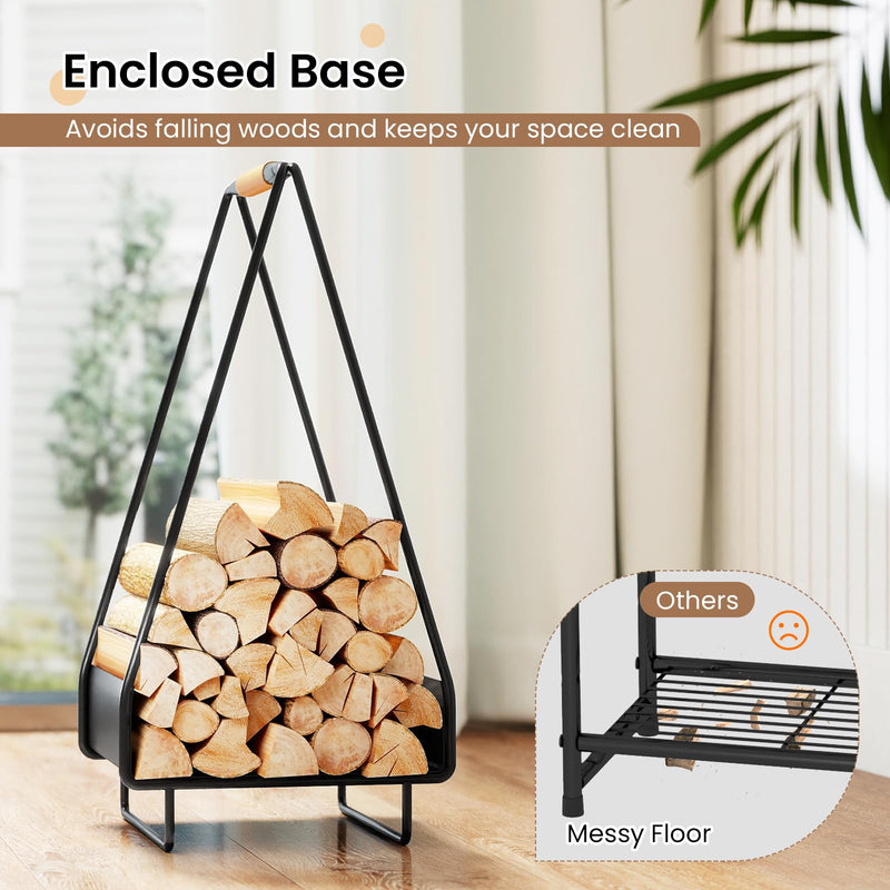 Load image into Gallery viewer, Goplus Heavy-duty Metal Log Holder with Handle &amp; Square Rack
