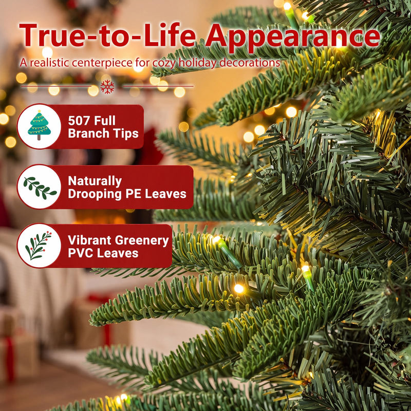 Load image into Gallery viewer, Goplus 5ft/6ft/7ft Pre-Lit Hinged Christmas Tree with 3 Lighted Gift Boxes
