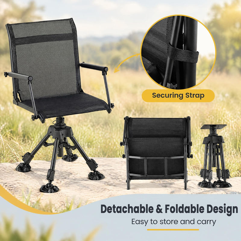 Load image into Gallery viewer, Goplus 360° Swivel Hunting Chair | Portable Silent Deer Chair with Padded Armrests for Hunting

