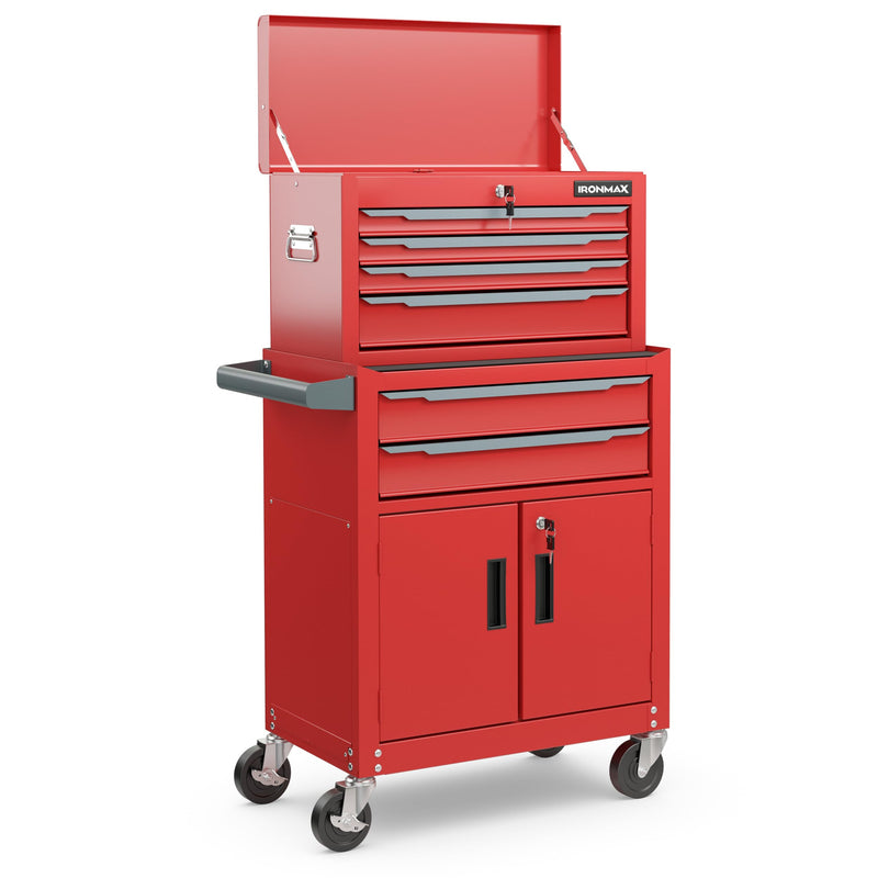 Load image into Gallery viewer, Goplus Tool Chest, 6 Drawers Extra Large Rolling Too Storage Cabinet with 4” Universal Lockable Wheels
