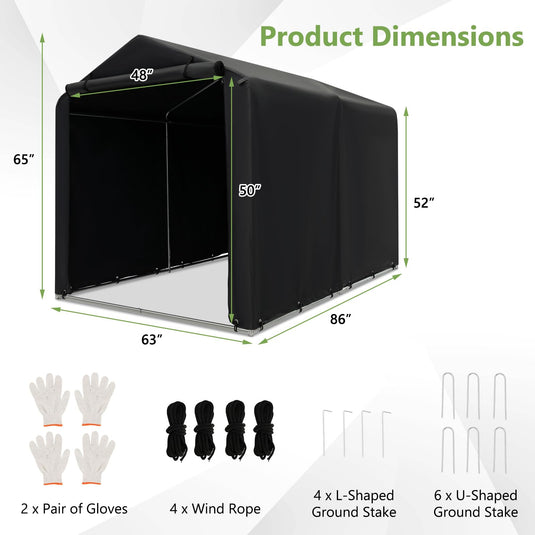 Goplus Portable Shed, 5.2 x 5.4FT Outdoor Storage Shelter