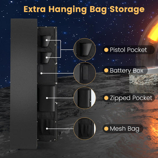 Goplus Gun Safe, 5-Gun Rifle Safe w/Ammo Lock Box