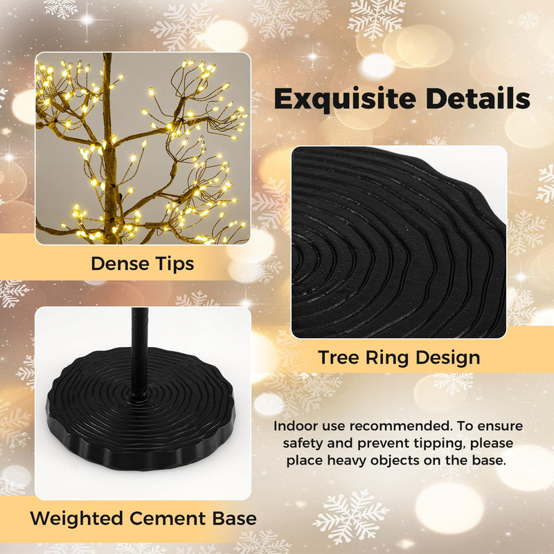 Load image into Gallery viewer, Goplus 5/6/7 FT LED Alpine Tree with 1000 Warm White LED Lights, Pre-lit Artificial Cedar with Weighted Base
