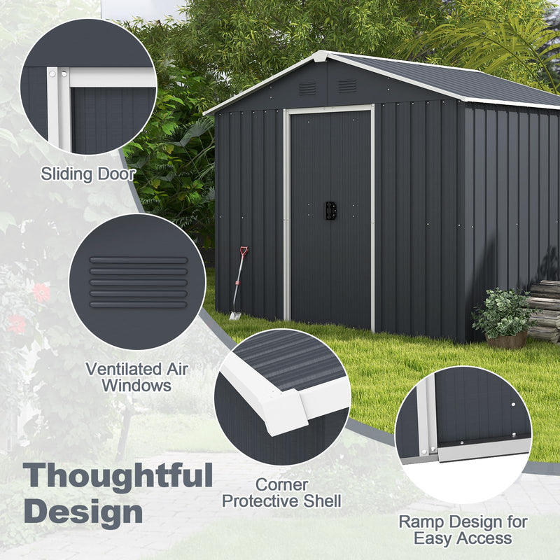 Load image into Gallery viewer, Goplus Outdoor Storage Shed with Floor
