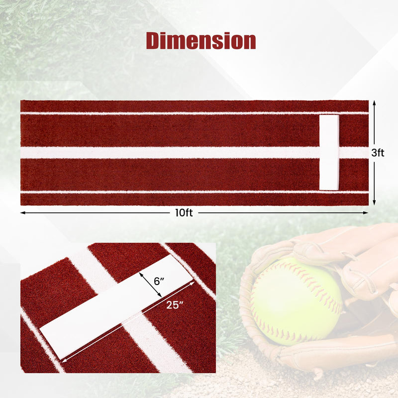 Load image into Gallery viewer, Goplus 10 x 3 FT Softball Pitching Mat for Indoor Outdoor Practice

