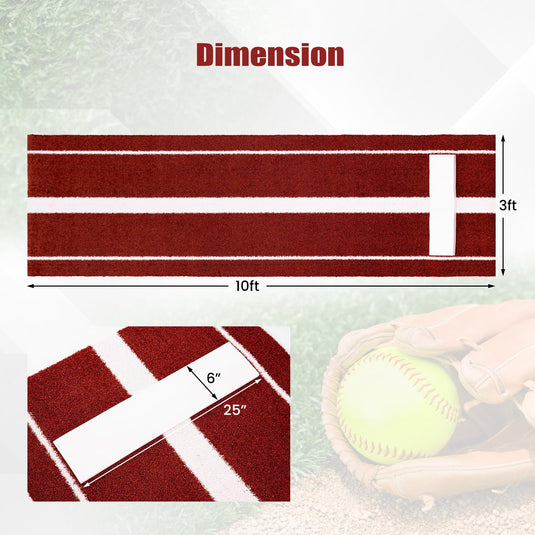 Goplus 10 x 3 FT Softball Pitching Mat for Indoor Outdoor Practice