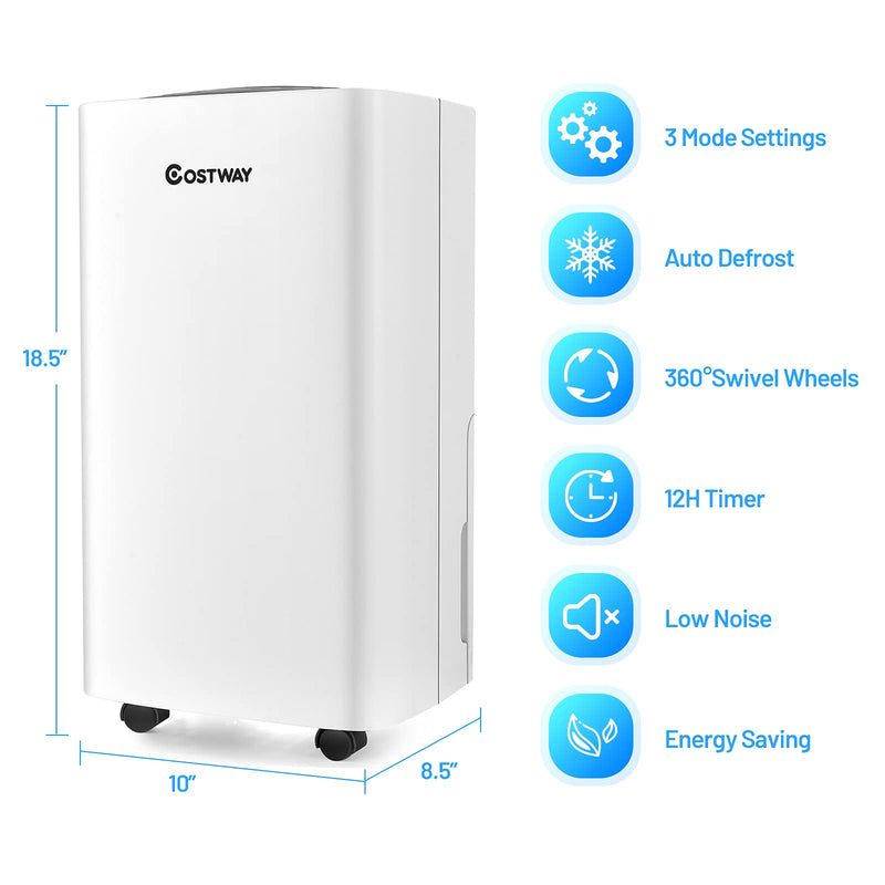 Load image into Gallery viewer, 1500 Sq. Ft Portable 30 Pints, Dehumidifier with 3 Modes, 2 Speeds, 24H Timer, 0.5 Gallon Water Tank
