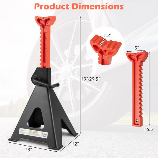 Goplus Jack Stands 12 Ton | 26,400 LBS Jack Stand with 19"-29.5" Adjustable Lifting Height