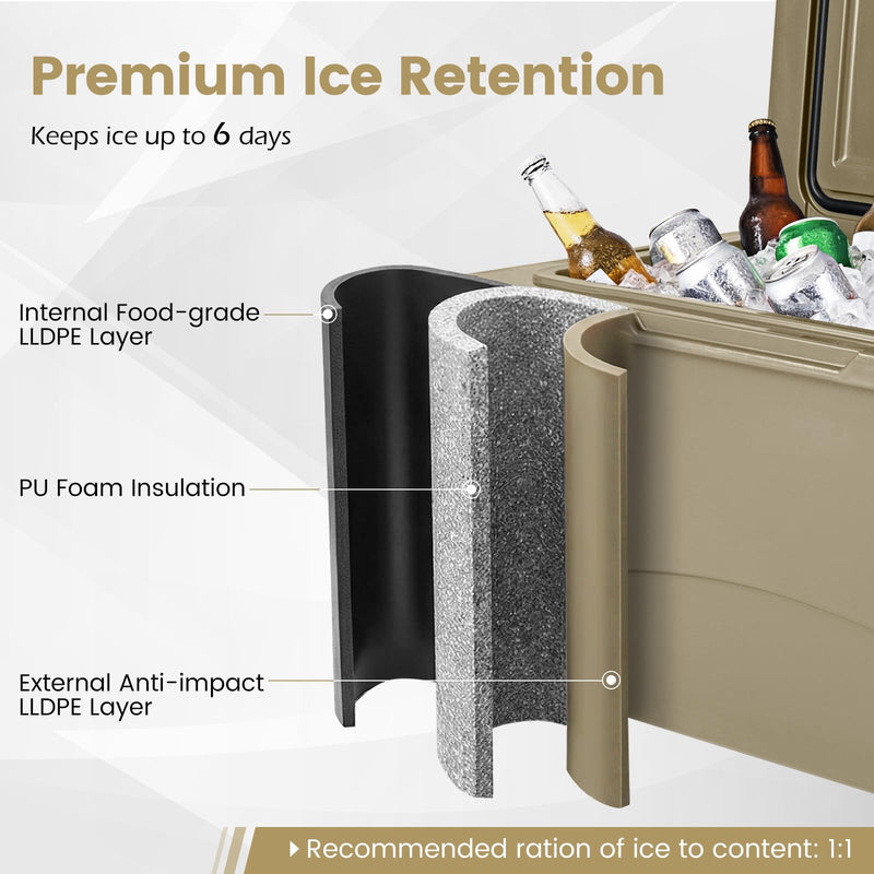Load image into Gallery viewer, Goplus 75QT Portable Hard Cooler w/6-Day Ice Retention Pull Handle Wheels
