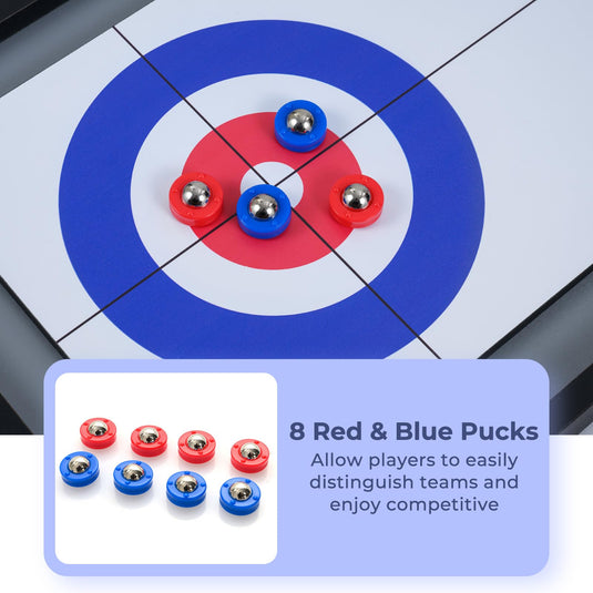 Goplus Shuffleboard and Curling 2 in 1 Board Game Combo Game Set for Adults