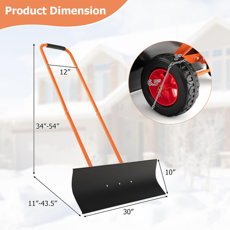 Load image into Gallery viewer, Goplus 30&quot; Snow Shovel with Wheels
