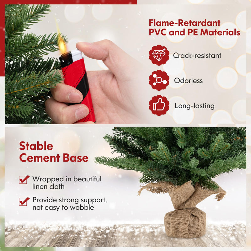 Load image into Gallery viewer, Goplus 2ft Pre-Lit Tabletop Christmas Tree, Small Artificial Spruce Tree w/ 35 LED Lights
